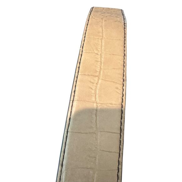 BCBGmaxazria Vegan leather Chain Toggle Tan Croc Embossed Belt Women\'s S y2k main image 12